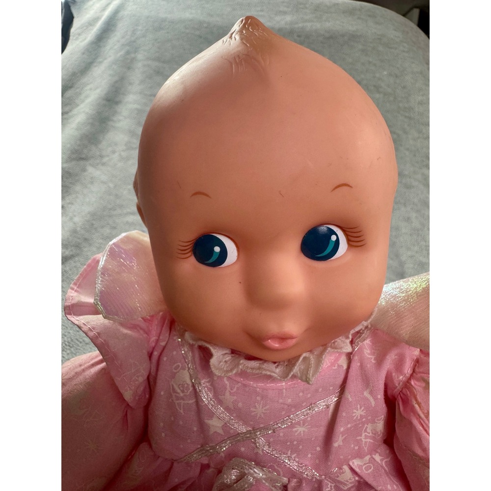 Vintage 1999 Jesco Kewpie Baby Doll Pink Celestial Angel Dress Wings 11 Inch